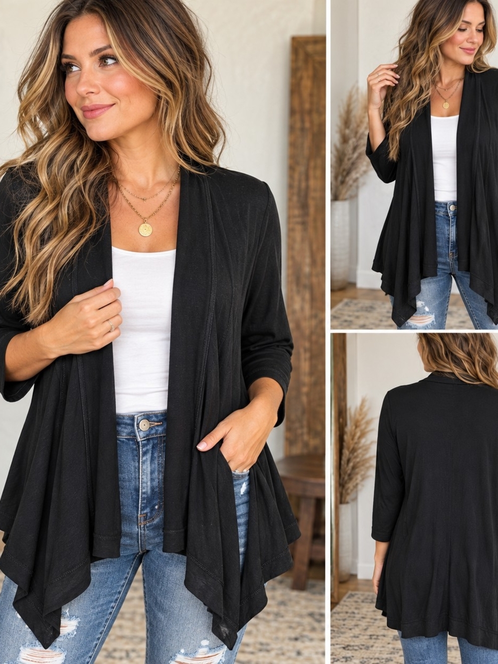 Bobeau XL Black Cardigan